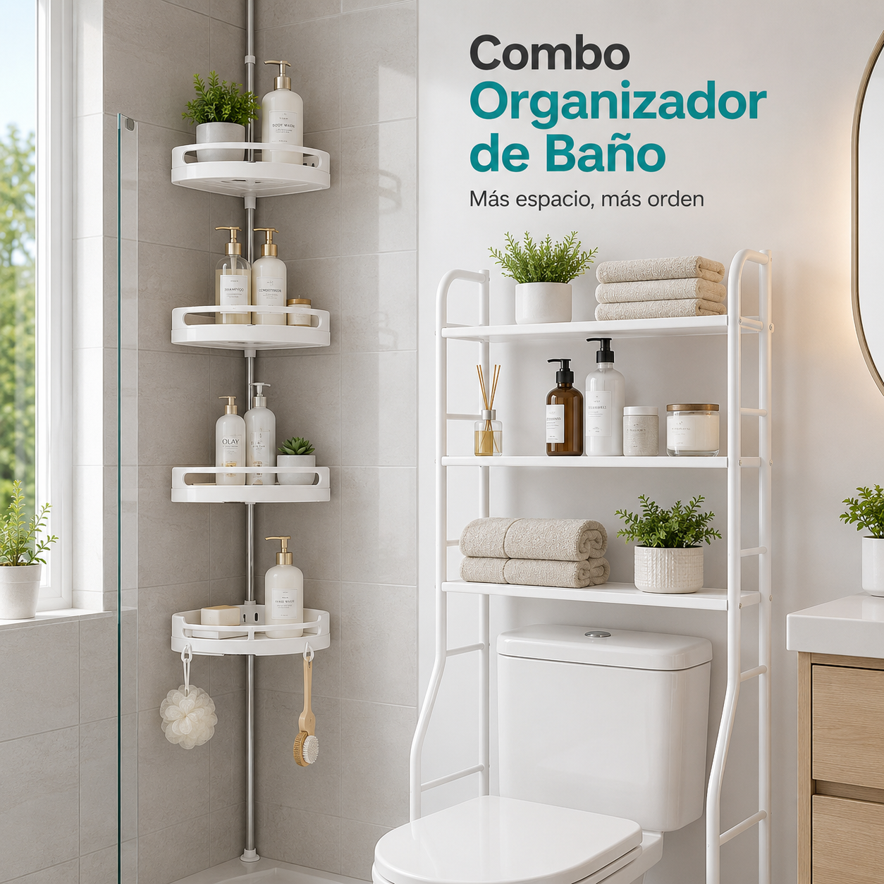 Combo Organizador Baño Mas Esquinero